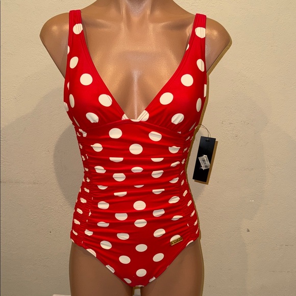 NWT DKNY one piece swimsuit over shoulder size 4 - Picture 3 of 4